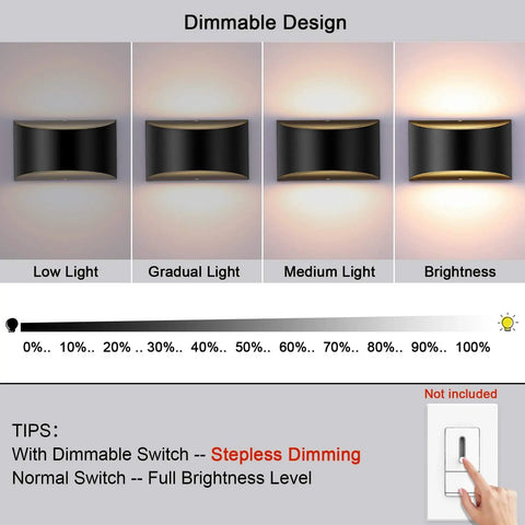 LED Wall Sconce Light Indoor Dimmable Modern 12W Hallway Wall Lighting for Living Room Bedroom Stairwell With Warm White Glow