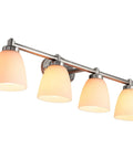 Four Light Vanity Sconce With Dope Frosted Bell Shade In Brushed Nickel Reversible Wall Fixture For Bathroom Or Powder Room