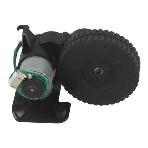 Close-up of a black plastic wheel from Left And Right Replacement Wheel Set For Robot Vacuums D520 C50 G50 G50E P10 Haier HSR