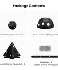 28 Piece Magnetic 3D Scanning Markers Block Kit includes ball, dome, pyramid, bar markers, and tracking dots for effective surface prep.