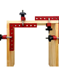 Right Angle Clamp 90 Degree Holder For Woodworking And Welding, heavy duty red aluminum corner clamp on wood frame
