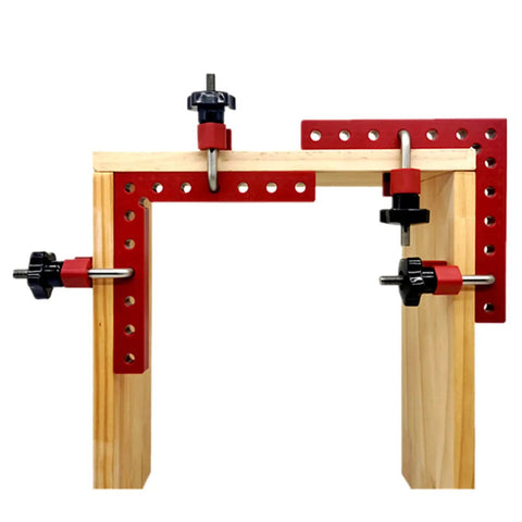 Right Angle Clamp 90 Degree Holder For Woodworking And Welding, heavy duty red aluminum corner clamp on wood frame