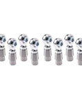 Heavy Duty 8 Piece Heim Joint Rod End Ball Bearing Kit With Spacers For Custom Drag Cars And Slick Street Rod Linkage Sweet Angular Flex And No Stress 5/8 Inch 18 Thread Fitment, showing silver coated alloy rod ends.