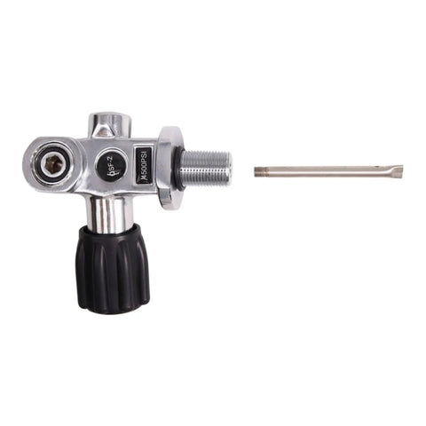 High Pressure Copper Scuba Tank Valve With DIN Yoke M18x1.5 Thread For Open Circuit And Snorkel Diving, 4500 PSI 300 BAR, side view
