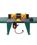 Heavy Duty Benchtop Router Table Featuring Dual Extension Wings And Smooth Glide Fence With Reliable Motor Mounts For Badass Woodworking Projects And Killer Shop Setup Today - front view with adjustable fence and durable aluminum top.