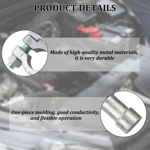 Top Shelf 2Pcs Lead Battery Connectors For Hot Rods Featuring Badass Corrosion Resistant Terminals At A Solid 2.6 Inch Width, showing high-quality metal design.