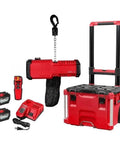 Replacement Compact Chain Hoist Kit 18V 1 Ton Capacity With Remote For 2983-22HD in a red tool box with accessories and wireless remote.