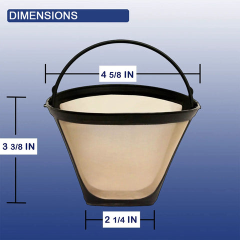 Reusable No 4 Cone Style Coffee Filter For Cuisinart Machines And Brewers Made In USA To Brew Richer Flavor Coffee Dimensions