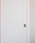 Slick Hidden Door Handle Featuring One Sided Deadbolt Lock European Style Luxury Bedroom Privacy Latch on white door