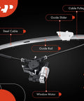 Front Driver Power Window Regulator With Motor For Mazda CX-9 2007 To 2015 3.5L 3.7L Gas V6 Direct Fit Replacement Part features diagram.