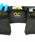 Beefy Heavy Duty Leather Construction Work Apron with 12 Pockets and 2 Inch Belt, oiled brown leather, filled with tools