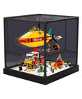 Crystal Clear Acrylic Display Case For 80046 Airships Dustproof Showpiece With Tight Base Fit And Heightened White Base Model Not Included