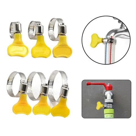 50 Pack Stainless Steel Hose Clamps Adjustable Worm Gear Assortment Kit For Secure Pipe Clamping Leak Proof Heavy Duty Clamp Set, yellow thumb screw