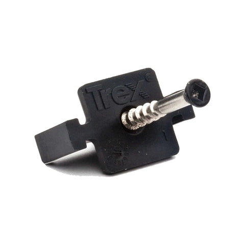 Close-up of Hideaway Universal Hidden Deck Fastener Clip for Wood and Composite Decks Stainless Steel Self Gapping Hardware