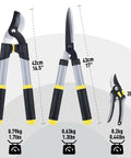 Three Piece Garden Shears Set With Loppers, Hedge Clippers And Pruning Shears, soft grip handles, sizes 16.5", 17", 8"