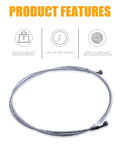 70 Inch Braided Hydraulic Brake Hose Line With 10mm Banjo Ends for GY6 Scooters ATVs Dirt Bikes Go Karts shown with product features