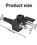 Replacement Fuel Connector For Outboard Boats Made From Plastic And Aluminum Plug And Play Fuel Line Fitting with dimensions