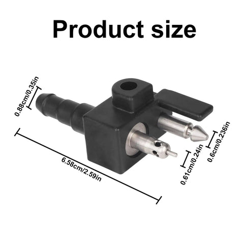 Replacement Fuel Connector For Outboard Boats Made From Plastic And Aluminum Plug And Play Fuel Line Fitting with dimensions
