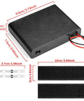 2PK 6AA Battery Holder Bringing You A Knockout 9V Charge with toggle switch, hook leads, and dimensions clearly marked.