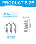 Tiny 304 Stainless Steel Compression Springs With 0.3mm Wire And 2mm O.D. For Pen Repairs And DIY Projects In A 20 Piece Shop Kit That Works Great. 20 pcs, 5 mm long, 304 stainless steel compression spring diagram
