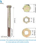 Beefy Half Inch Hex Head Bolt With Nylon Lock Nut And Large Washer Kit In Colored Galvanized Alloy Steel Grade Five Four Pack For Heavy Duty Projects And Reliable Fastening 1/2 inch bolt