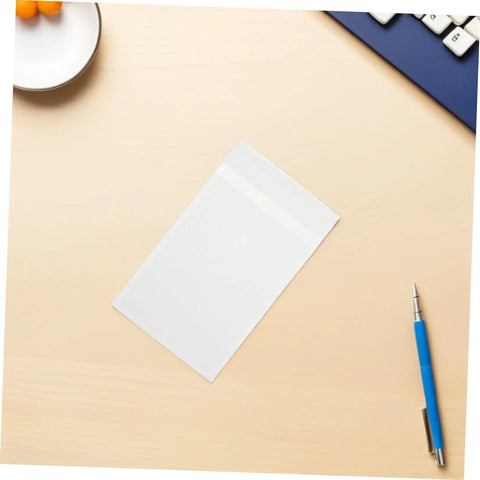 Clear Glassine Envelopes 200 Pack Self Sealing Small Paper Bags For Treats Seeds Cards Invitations And Mailings on desk