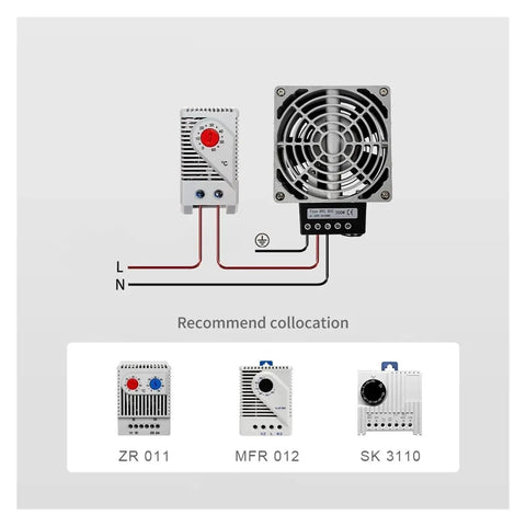 Compact Cast Aluminum Electric Air Heater With Industrial Distribution Box 100 To 200 Watt 220 Volt connections diagram with recommended collocation