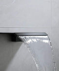 Dope Matte Black Wall Mount Bathtub Faucet With Seven Point One Inch Waterfall Spout Easy Install Tub Filler