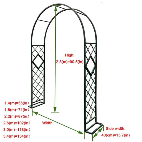 Metal Garden Arch Trellis For Climbing Plants And Vines Backyard Wedding Ceremony Decor Outdoor Pergola Arbor Ready To Support Flowers Roses And Ivy, Sturdy Black Yard Arch For Patios And Gardens