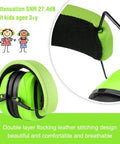 Kids Noise Canceling Ear Muffs 27.4dB 2 Pack Adjustable Hearing Protection for Toddlers and Teens Age 3 to 16, green color