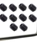10 Piece Set Screws 7/16-14 X 3/8 Inch 304 Stainless Steel Allen Head Hex Socket Grub Screws With 7/32 Inch Allen Wrench