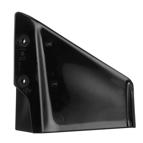 Black hydrofoil stabilizer side view for 4-50HP outboards, reduces drag and bow rise for smoother ride in choppy water