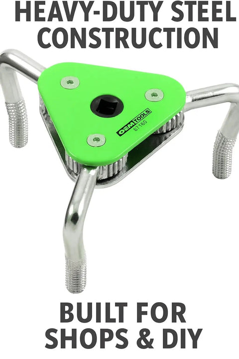 Adjustable Three Jaw Oil Filter Wrench Fits Spin On Filters From Two And A Half Inches To Four And A Half Inches Universal Claw Design