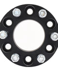Top view of black 1.5 inch wheel spacer 6x135 for Ford F-150 Expedition Navigator Mark LT 2003-2014 with 6 lug adapters.