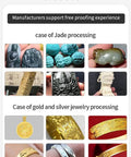 Desktop 4 Axis CNC Engraving Machine For Jade Wood And Metal Jewelry With 3D Precision Carving And Bracelets Surface Engraving Free Training Included For DIYers And Pros Today showcases jade carvings and gold jewelry.
