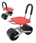 Wheeled Garden Stool With Adjustable Height Iron Construction Movable Labor Saving Patio Seat for Lawn Yard Outdoor Planting.
