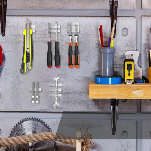 Front view of neodymium bar magnets with double-sided adhesive, 60 x 10 x 3 mm, 16-pack