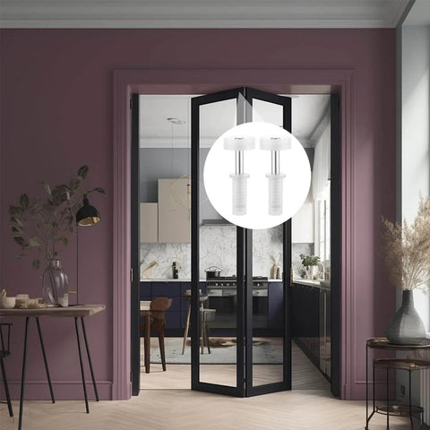 8 Piece Spring Loaded BiFold Door Hardware Kit With Top Roller Guides And Pivot Wheels for BiFold Closet Doors