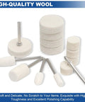115 Piece Polishing Buffing Wheel Set For Dremel Tools 1 Eighth Inch Shank Pro Grade Wool Buffers For Metal Jewelry Wood