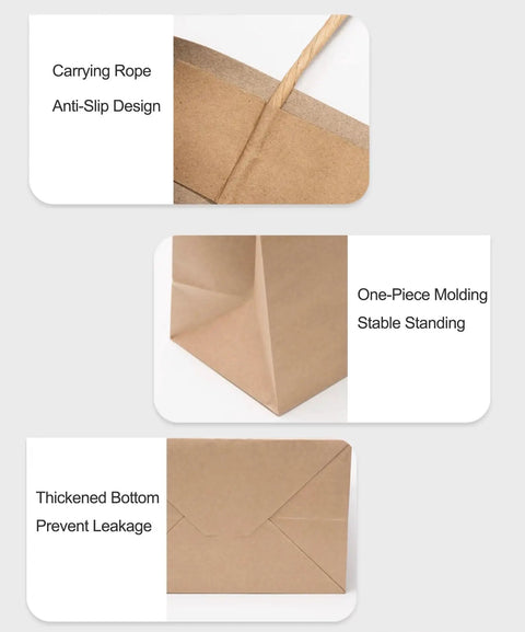 Close-up of Custom Dope Design Paper Shopping Bags With Handles, showcasing craft details like rope handles and thickened bottom.