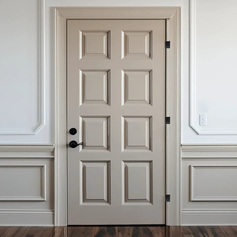 Swing Clear Offset Door Hinges For Wider Openings 3.5 Inch With One Quarter Inch Radius Full Mortise Matte Black 3 Pack on door