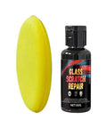 Fast Acting Eyeglass Scratch Remover 50g with sponge shown in black bottle for lens repair and polish