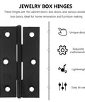 Stainless Steel Small Folding Bifold Butt Hinges With Screws For Wooden Box Doors Black Flat Opening Design image showing hinge features