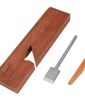 Premium Professional Grade Single Pull Hand Planer, wood body, metal blade, designed for smooth cuts and finishing edges.