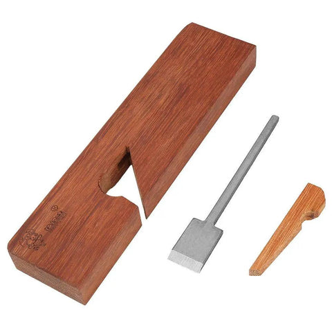 Premium Professional Grade Single Pull Hand Planer, wood body, metal blade, designed for smooth cuts and finishing edges.