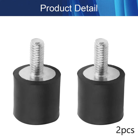 2 Pack M4 Rubber Vibration Isolator Mounts 13x13mm With Studs vibe dampers, black rubber mounts with metal studs, 2pcs