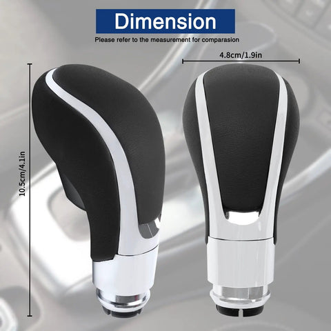 Buick Verano Gear Shift Knob Replacement Black Leather Wrapped Shifter Handle For 2012 2013 2014 2015 2016 2017 Verano Models Smoother Lighter Shifting And Durable Upgrade, dimensions shown