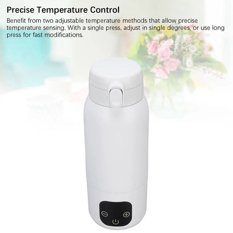 Cordless Portable Travel Electric Kettle 500ml 316 Stainless Steel with precise temperature control features.