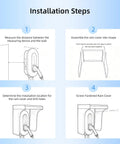 Installation steps for Heavy Duty Galvanized Steel EV Charger Rain Canopy Weatherproof Sun Shade with assembly and drilling guide.