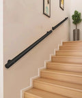 Slick Modern Indoor Stair Railing Kit Featuring Adjustable Stainless Steel Handrail And Wall Mount Banister With Two Inch Round Tube No Sweat Easy Install For Smooth Safe Steps Rock Solid Build on indoor staircase.